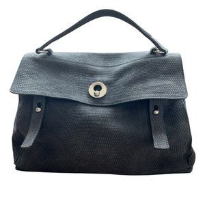‼️SOLD‼️ YVES SAINT LAURENT Muse 2 Rive Gauche Anthracite Embossed Suede Handbag